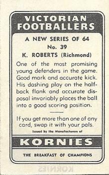 1950 Kornies Victorian Footballers #39 Ken Roberts Back